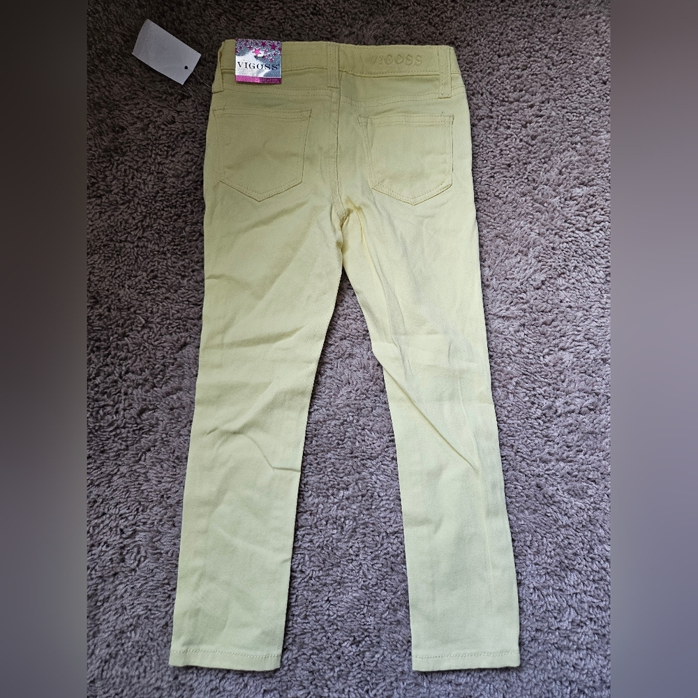 Girls Vigoss Lemon Yellow Skinny Jeans 5t Girl 5 Pants - Picture 5 of 5